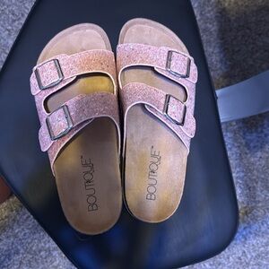 Corkys Boutique Pink Beach Babe Glitter Sandals. Basically NWOT. Worn once.